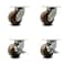 Service Caster 6 Inch Heavy Duty High Temp Phenolic Swivel Caster Set with 2 Brakes, 4PK SCC-KP92S630-PHRHT-2-SLB-2 - alternate 1